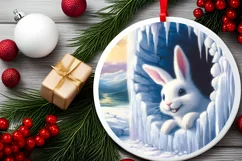 Icy Wall Rabbit Digital Painting Sublimation PNG Product Image 1