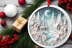 Winter Candy Christmas Ornament Sublimation PNG Product Image 2