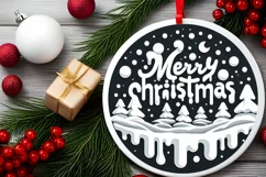 Merry Christmas 3D Melting Winter Vector PNG Product Image 2