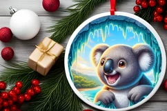 Digital Painting Round with Koala Smiling Out of Melting Ice Product Image 2