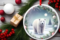 Polar Bear Christmas Ornament Sublimation PNG Product Image 2