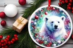 Polar Bear Christmas Ornament Sublimation PNG Product Image 2
