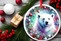 Round Christmass Ornament Sublimation|Clipart Product Image 2