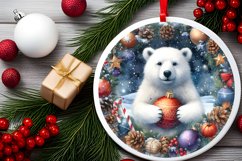 Polar Bear Christmas Ornament Sublimation PNG Product Image 2