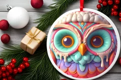 Christmas Owl Ornament Sublimation PNG Product Image 2