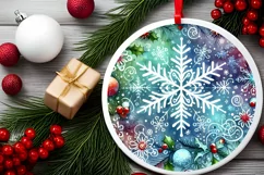 Snowflake Christmas Ornament Sublimation PNG Product Image 2