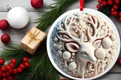 Christmas Deer Ornament Sublimation PNG Product Image 2