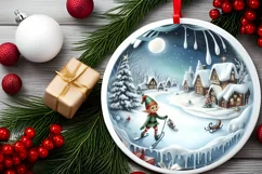 Snow Flake Elf 3D Round Melting Winter PNG Product Image 2