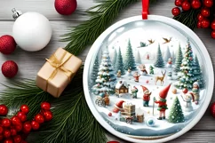 Snow Flake Elf 3D Round Melting Winter PNG Product Image 2