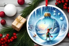 Snow Flake Elf 3D Round Melting Winter PNG Product Image 2