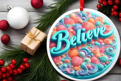 Round Christmass Ornament Sublimation|Clipart Product Image 2