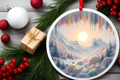 Pastell Candy Scene Round Ornament Sublimation PNG Product Image 2