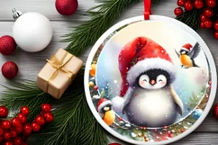 Colorful Penguin Ornament Sublimation PNG Product Image 2