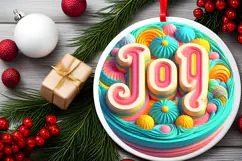 Round Christmass Ornament Sublimation|Clipart Product Image 2
