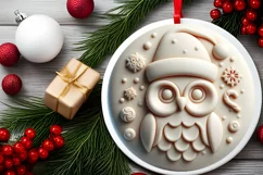 3D Owl Winter Christmas Sublimation PNG Product Image 2