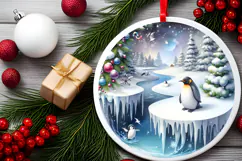 Round Christmass Ornament Sublimation|Clipart Product Image 2