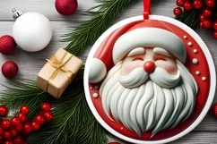 3D Santa Winter Ornament Sublimation PNG Product Image 2