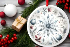 Round Christmass Ornament Sublimation|Clipart Product Image 2