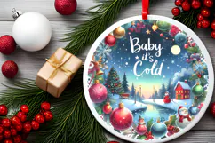 Round Christmass Ornament Sublimation|Clipart Product Image 2