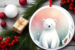 Polar Bear Christmas Ornament Sublimation PNG Product Image 2