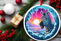 Digital Painting Round with Zebra Smiling Out of Melting Ice Product Image 1