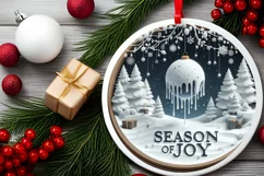 Season of Joy Christmas Round Ornament Product Image 2