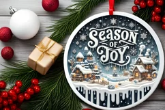 Season of Joy Christmas Round Ornament Product Image 2