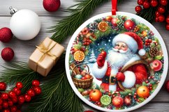 Santa Christmas Round Ornament Product Image 2