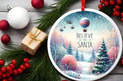 Round Christmass Ornament Sublimation|Clipart Product Image 2