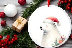 Polar Bear Christmas Ornament Sublimation PNG Product Image 2