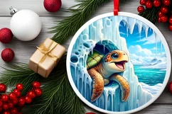 Digital Painting Round with Turtle Smiling Out of Melting Product Image 2