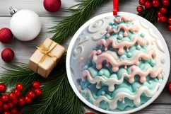 3D -like Christmas Tree with Melting Edges PNG File Product Image 2