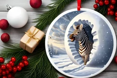 Snow Made Wall Zebra Landscape Sublimation PNG Product Image 1