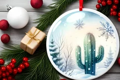 Melting Winter Scene Cactus Sublimation PNG Product Image 2
