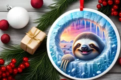 Digital Painting Round with Sloth Smiling Out of Melting Ice Product Image 2