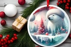 3D Winter Scene Polar Bear Sublimation PNG Product Image 1