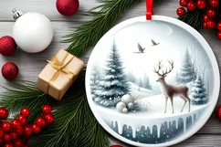 Melting Winter Scene with Reindeer Sublimation PNG Product Image 2