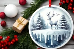 Melting Winter Scene with Reindeer Sublimation PNG Product Image 2