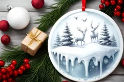 Melting Winter Scene with Reindeer Sublimation PNG Product Image 2