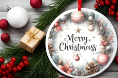 Merry Christmas Ornament Sublimation PNG Product Image 2