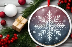 Snow Flake Christmas Ornament Sublimation PNG Product Image 2