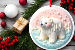 Polar Bear Christmas Ornament Sublimation PNG Product Image 2