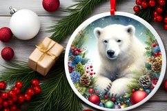 Polar Bear Round Ornament Sublimation PNG Product Image 2