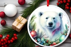 Polar Bear Round Ornament Sublimation PNG Product Image 2