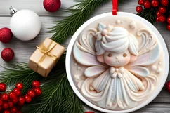 Pastel 3D Christmas Fairy Ornament Sublimation PNG Product Image 2
