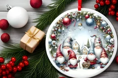 Winter Gnomes Christmas Ornament Sublimation PNG Product Image 2