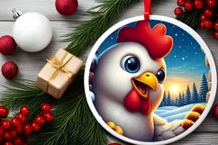 Snow Made Wall Chicken Landscape Sublimation PNG Product Image 1