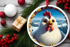 Snow Made Wall Chicken Landscape Sublimation PNG Product Image 2