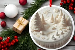 Winter Scene Ornament Sublimation PNG Product Image 2
