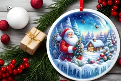 Melting Winter Scene with Santa Sublimation PNG Product Image 1